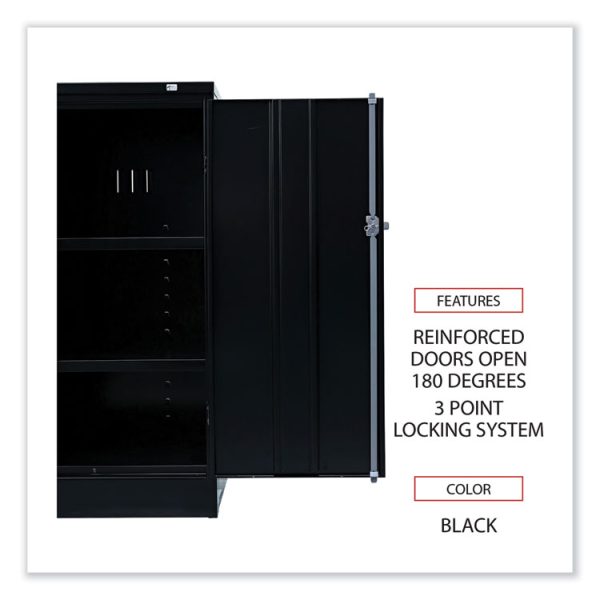 Assembled 42" High Heavy-Duty Welded Storage Cabinet, Two Adjustable Shelves, 36w X 18d, Black - Image 4