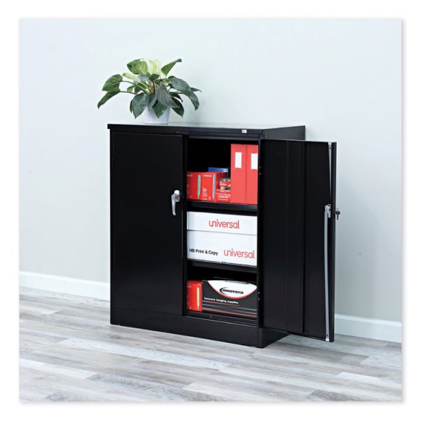 Assembled 42" High Heavy-Duty Welded Storage Cabinet, Two Adjustable Shelves, 36w X 18d, Black - Image 5