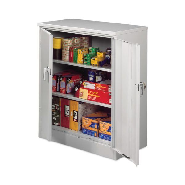 Assembled 42" High Heavy-Duty Welded Storage Cabinet, Two Adjustable Shelves, 36w X 18d, Light Gray - Image 3