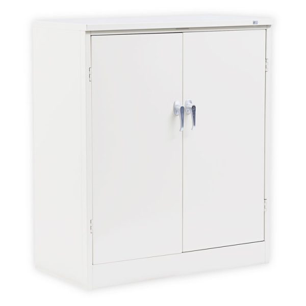 Assembled 42" High Heavy-Duty Welded Storage Cabinet, Two Adjustable Shelves, 36w X 18d, Putty