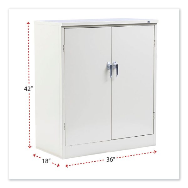 Assembled 42" High Heavy-Duty Welded Storage Cabinet, Two Adjustable Shelves, 36w X 18d, Putty - Image 2