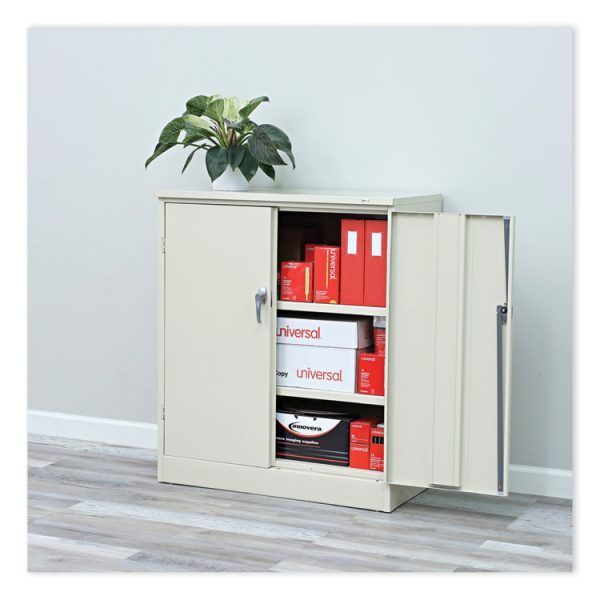 Assembled 42" High Heavy-Duty Welded Storage Cabinet, Two Adjustable Shelves, 36w X 18d, Putty - Image 5