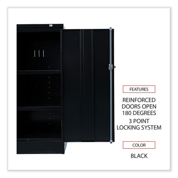 Economy Assembled Storage Cabinet, 36w X 18d X 42h, Black - Image 4