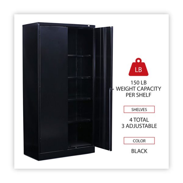 Economy Assembled Storage Cabinet, 36w X 18d X 72h, Black - Image 3