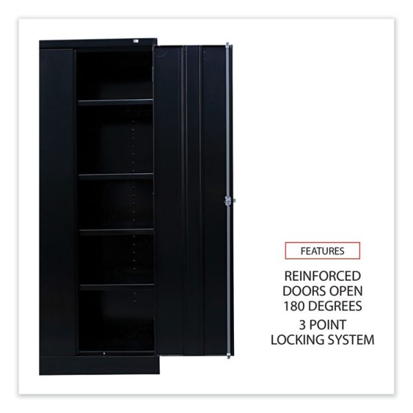 Economy Assembled Storage Cabinet, 36w X 18d X 72h, Black - Image 4