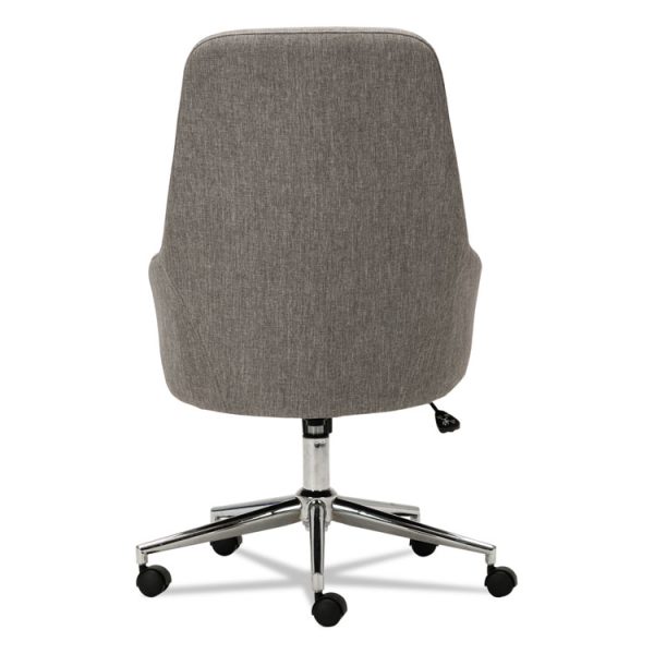 Alera Captain Series High-Back Chair, Supports Up To 275 Lb, 17.1" To 20.1" Seat Height, Gray Tweed Seat/back, Chrome Base - Image 4
