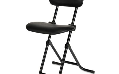 Alera Il Series Height-Adjustable Folding Stool, Supports Up To 300 Lb, 27.5″ Seat Height, Black