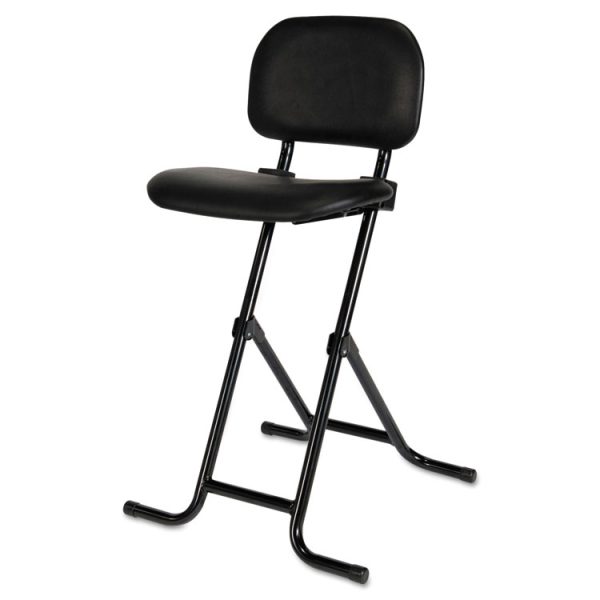 Alera Il Series Height-Adjustable Folding Stool, Supports Up To 300 Lb, 27.5" Seat Height, Black - Image 2