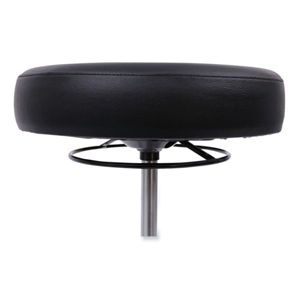 Alera Hl Series Height-Adjustable Utility Stool, Backless, Supports Up To 300 Lb, 24" Seat Height, Black Seat, Chrome Base - Image 7