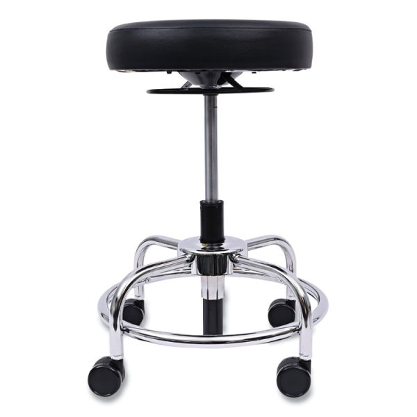 Alera Hl Series Height-Adjustable Utility Stool, Backless, Supports Up To 300 Lb, 24" Seat Height, Black Seat, Chrome Base - Image 9