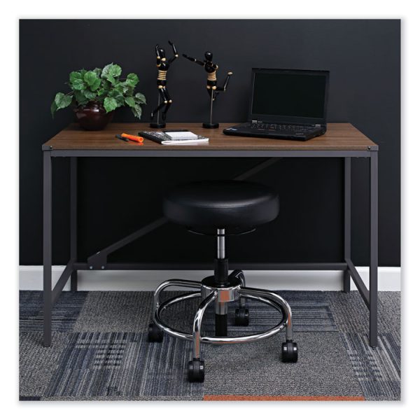 Alera Hl Series Height-Adjustable Utility Stool, Backless, Supports Up To 300 Lb, 24" Seat Height, Black Seat, Chrome Base - Image 5