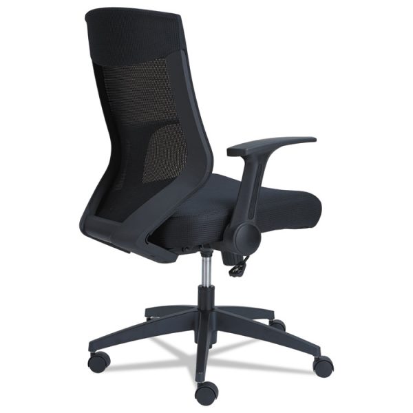 Alera EB-K Series Synchro Mid-Back Flip-Arm Mesh Chair, Supports Up to 275 lb, 18.5" to 22.04" Seat Height, Black - Image 5