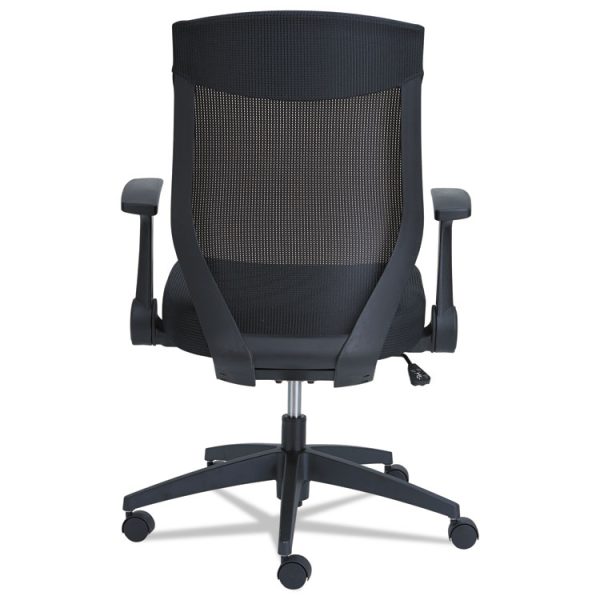 Alera EB-K Series Synchro Mid-Back Flip-Arm Mesh Chair, Supports Up to 275 lb, 18.5" to 22.04" Seat Height, Black - Image 4