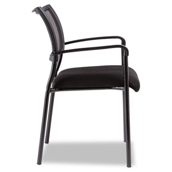 Alera Eikon Series Stacking Mesh Guest Chair, 20.86" x 24.01" x 33.07", Black Seat, Black Back, Black Base, 2/Carton - Image 2