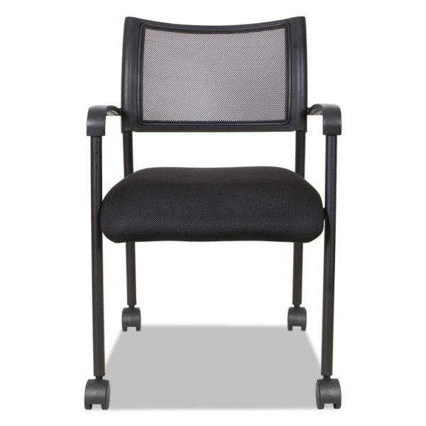 Alera Eikon Series Stacking Mesh Guest Chair, 20.86" x 24.01" x 33.07", Black Seat, Black Back, Black Base, 2/Carton - Image 7