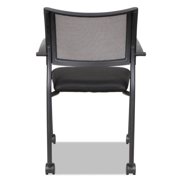 Alera Eikon Series Stacking Mesh Guest Chair, 20.86" x 24.01" x 33.07", Black Seat, Black Back, Black Base, 2/Carton - Image 6