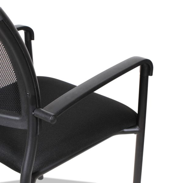 Alera Eikon Series Stacking Mesh Guest Chair, 20.86" x 24.01" x 33.07", Black Seat, Black Back, Black Base, 2/Carton - Image 5
