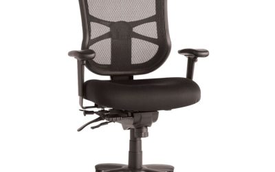 Alera Elusion Series Mesh High-Back Multifunction Chair, Supports Up To 275 Lb, 17.2″ To 20.6″ Seat Height, Black