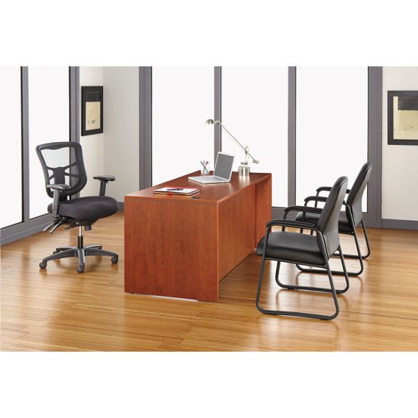 Alera Elusion Series Mesh High-Back Multifunction Chair, Supports Up To 275 Lb, 17.2" To 20.6" Seat Height, Black - Image 7