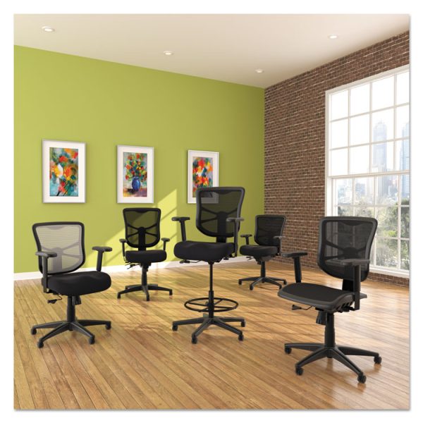 Alera Elusion Series Mesh High-Back Multifunction Chair, Supports Up To 275 Lb, 17.2" To 20.6" Seat Height, Black - Image 9