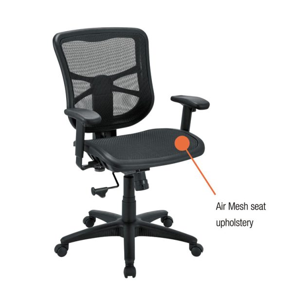 Alera Elusion Series Mesh Mid-Back Swivel/tilt Chair, Supports Up To 275 Lb, 17.9" To 21.6" Seat Height, Black - Image 2