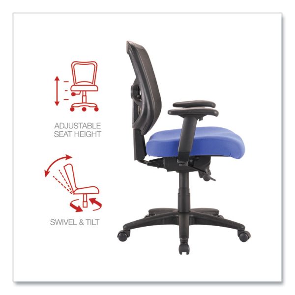 Alera Elusion Series Mesh Mid-Back Swivel/Tilt Chair, Supports Up to 275 lb, 17.9" to 21.8" Seat Height, Navy Seat - Image 5
