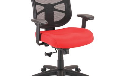 Alera Elusion Series Mesh Mid-Back Swivel/Tilt Chair, Supports Up to 275 lb, 17.9″ to 21.8″ Seat Height, Red