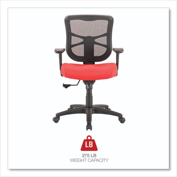 Alera Elusion Series Mesh Mid-Back Swivel/Tilt Chair, Supports Up to 275 lb, 17.9" to 21.8" Seat Height, Red - Image 2