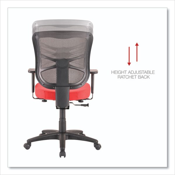 Alera Elusion Series Mesh Mid-Back Swivel/Tilt Chair, Supports Up to 275 lb, 17.9" to 21.8" Seat Height, Red - Image 3
