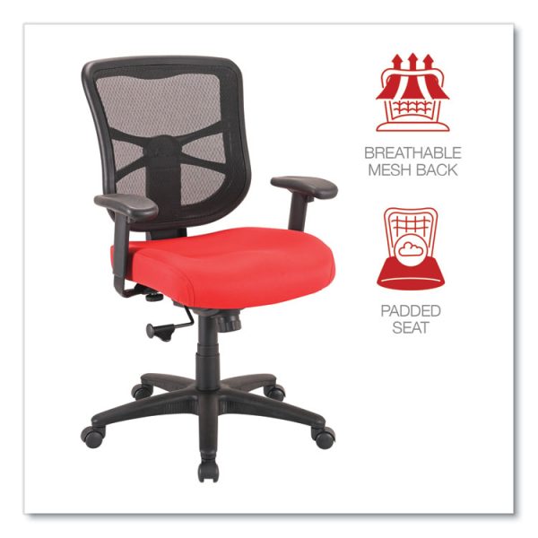 Alera Elusion Series Mesh Mid-Back Swivel/Tilt Chair, Supports Up to 275 lb, 17.9" to 21.8" Seat Height, Red - Image 5