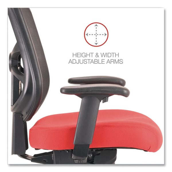 Alera Elusion Series Mesh Mid-Back Swivel/Tilt Chair, Supports Up to 275 lb, 17.9" to 21.8" Seat Height, Red - Image 8