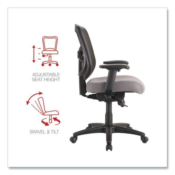 Alera Elusion Series Mesh Mid-Back Swivel/Tilt Chair, Supports Up to 275 lb, 17.9" to 21.8" Seat Height, Gray Seat - Image 5