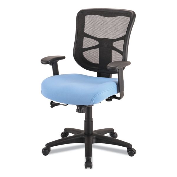 Alera Elusion Series Mesh Mid-Back Swivel/Tilt Chair, Supports Up to 275 lb, 17.9" to 21.8" Seat Height, Light Blue Seat - Image 2