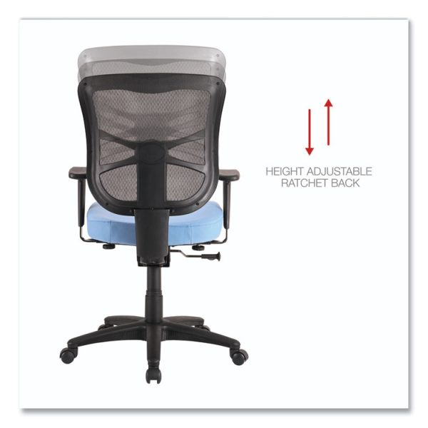 Alera Elusion Series Mesh Mid-Back Swivel/Tilt Chair, Supports Up to 275 lb, 17.9" to 21.8" Seat Height, Light Blue Seat - Image 4