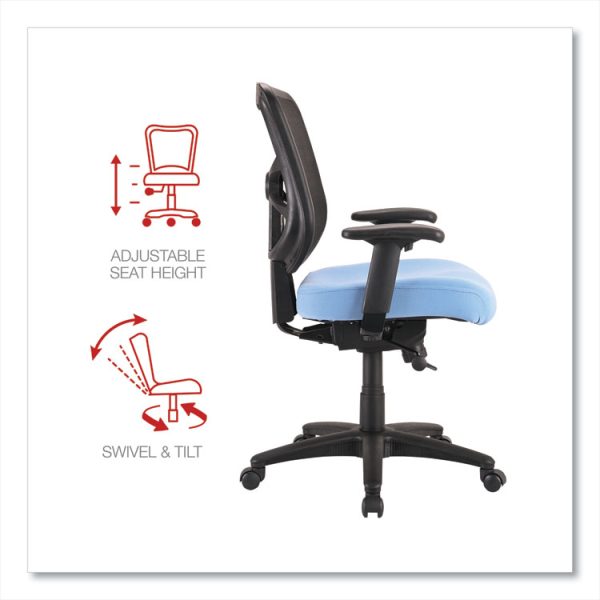 Alera Elusion Series Mesh Mid-Back Swivel/Tilt Chair, Supports Up to 275 lb, 17.9" to 21.8" Seat Height, Light Blue Seat - Image 5