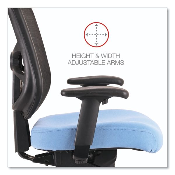 Alera Elusion Series Mesh Mid-Back Swivel/Tilt Chair, Supports Up to 275 lb, 17.9" to 21.8" Seat Height, Light Blue Seat - Image 9