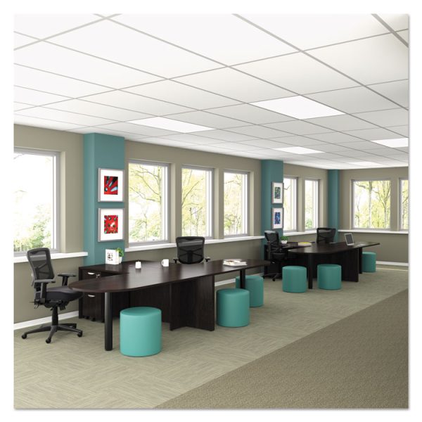 Alera Elusion Series Mesh Mid-Back Multifunction Chair, Prem Fabric, Supports Up to 275 lb, 17.7" to 21.4" Seat Height, Black - Image 6