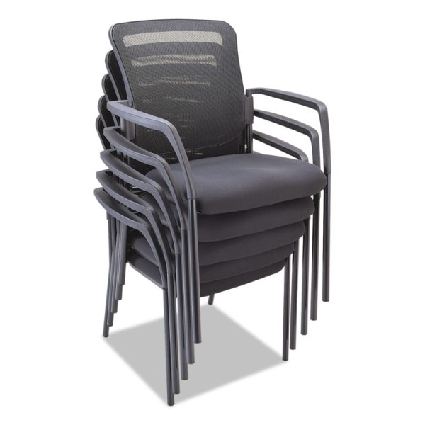 Alera Mesh Guest Stacking Chair, 26" x 25.6" x 36.2", Black Seat, Black Back, Black Base - Image 7