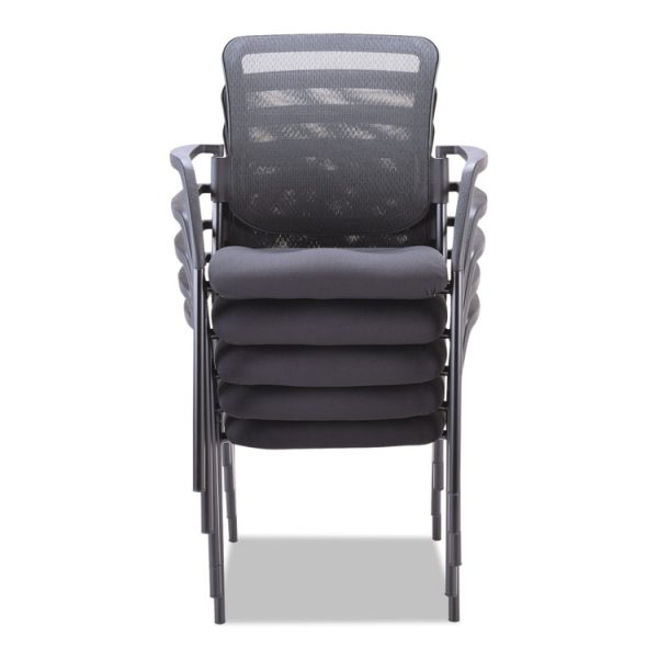 Alera Mesh Guest Stacking Chair, 26" x 25.6" x 36.2", Black Seat, Black Back, Black Base - Image 8