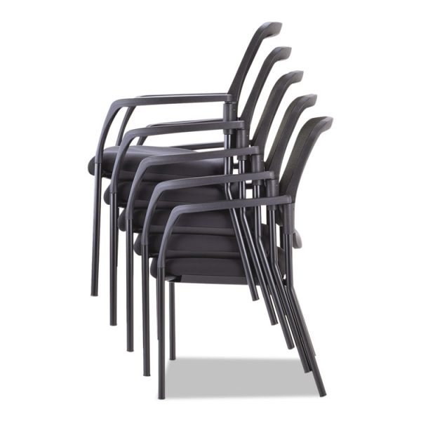 Alera Mesh Guest Stacking Chair, 26" x 25.6" x 36.2", Black Seat, Black Back, Black Base - Image 9