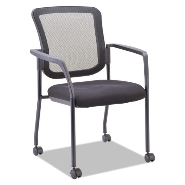 Alera Mesh Guest Stacking Chair, 26" x 25.6" x 36.2", Black Seat, Black Back, Black Base - Image 3
