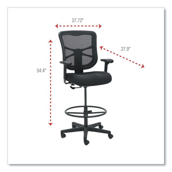 Alera Elusion Series Mesh Stool, Supports Up to 275 lb, 22.6" to 31.6" Seat Height, Black - Image 8