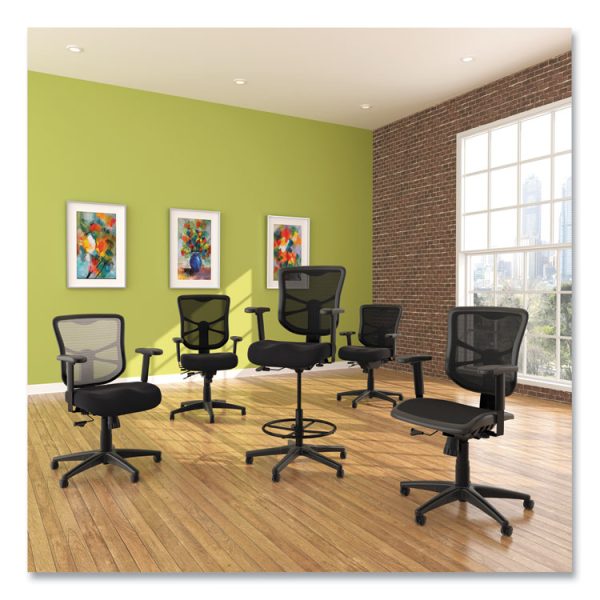 Alera Elusion Series Mesh Stool, Supports Up to 275 lb, 22.6" to 31.6" Seat Height, Black - Image 9