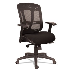 Alera Eon Series Multifunction Mid-Back Cushioned Mesh Chair, Supports Up To 275 Lb, 18.11" To 21.37" Seat Height, Black