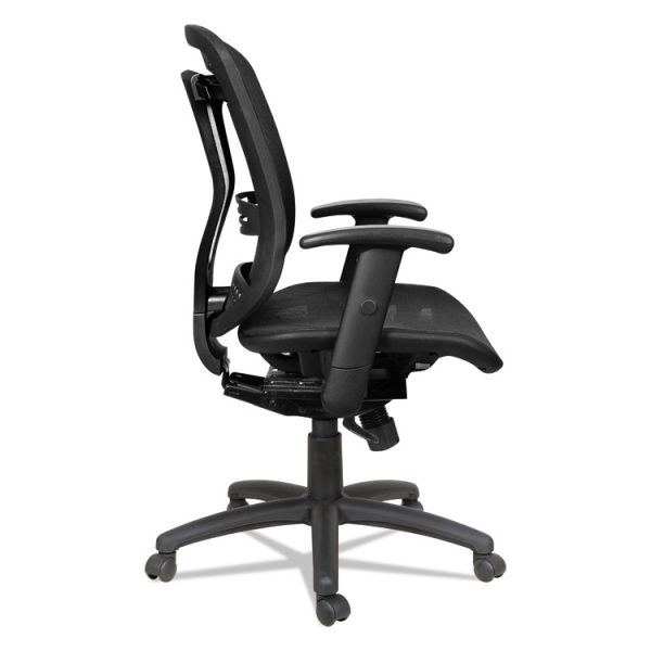 Alera Eon Series Multifunction Mid-Back Suspension Mesh Chair, Supports Up To 275 Lb, 17.51" To 21.25" Seat Height, Black - Image 3