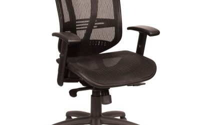 Alera Eon Series Multifunction Mid-Back Suspension Mesh Chair, Supports Up To 275 Lb, 17.51″ To 21.25″ Seat Height, Black