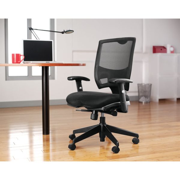 Alera Epoch Series Fabric Mesh Multifunction Chair, Supports Up To 275 Lb, 17.63" To 22.44" Seat Height, Black - Image 6