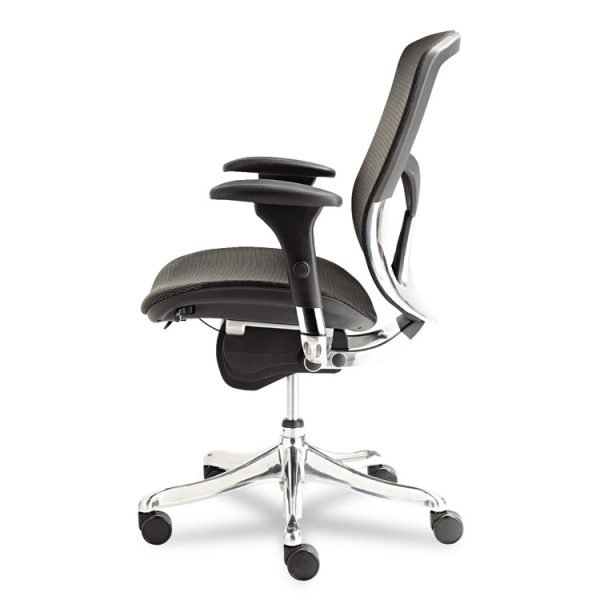 Alera Eq Series Ergonomic Multifunction Mid-Back Mesh Chair, Supports Up To 250 Lb, Black Seat/back, Aluminum Base - Image 5