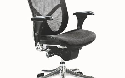 Alera Eq Series Ergonomic Multifunction Mid-Back Mesh Chair, Supports Up To 250 Lb, Black Seat/back, Aluminum Base