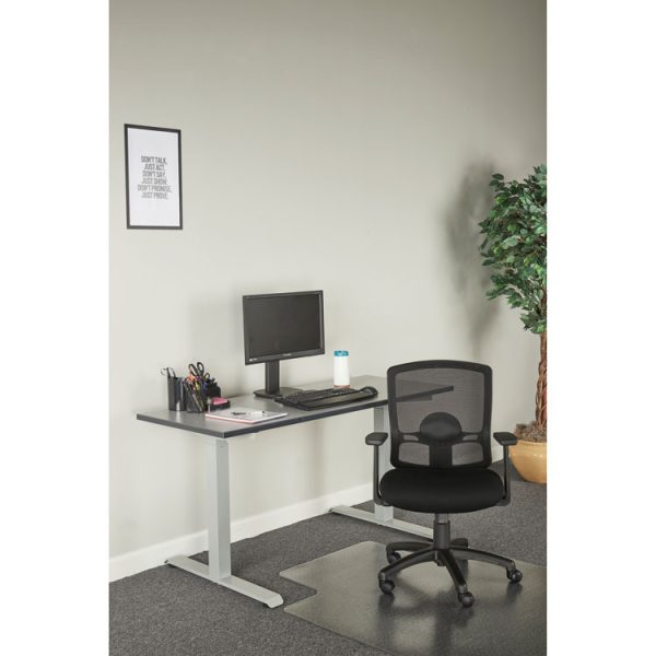 Alera Etros Series Mesh Mid-Back Petite Swivel/Tilt Chair, Supports Up to 275 lb, 17.71" to 21.65" Seat Height, Black - Image 5